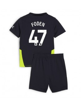 Manchester City Phil Foden #47 Auswärts Trikotsatz für Kinder 2024-25 Kurzarm (+ Kurze Hosen)